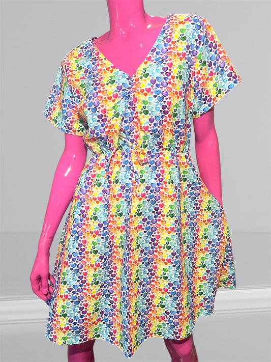 Sweetheart Dress- Rainbow Hearts