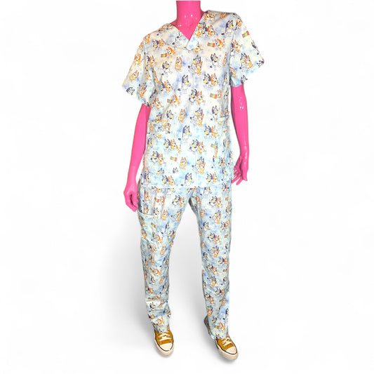 Australian Made Scrub Set- Bluey Playtime