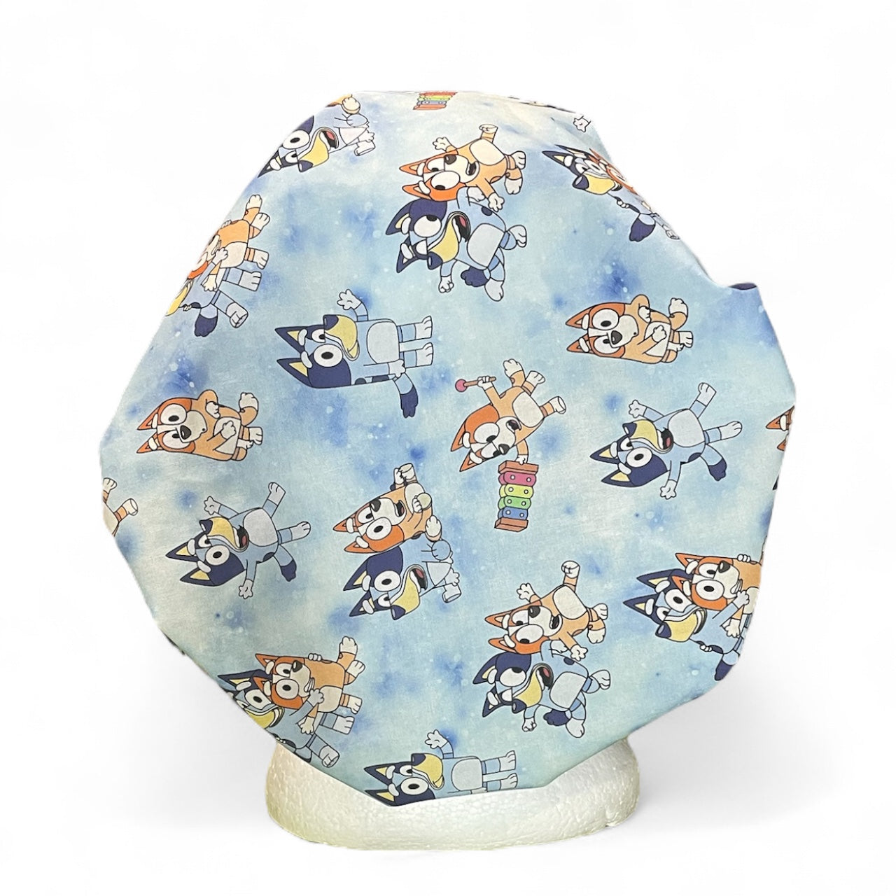 Australian Made Scrub Cap Bouffant Style- Bluey Playtime