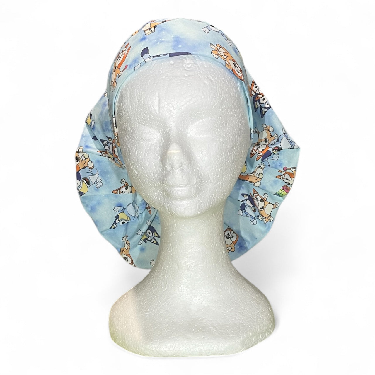 Australian Made Scrub Cap Bouffant Style- Bluey Playtime