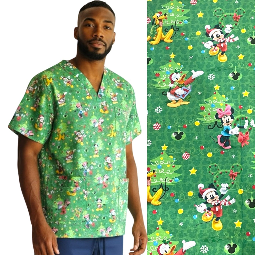 Australian Made Scrub Top- House of Mouse Christmas