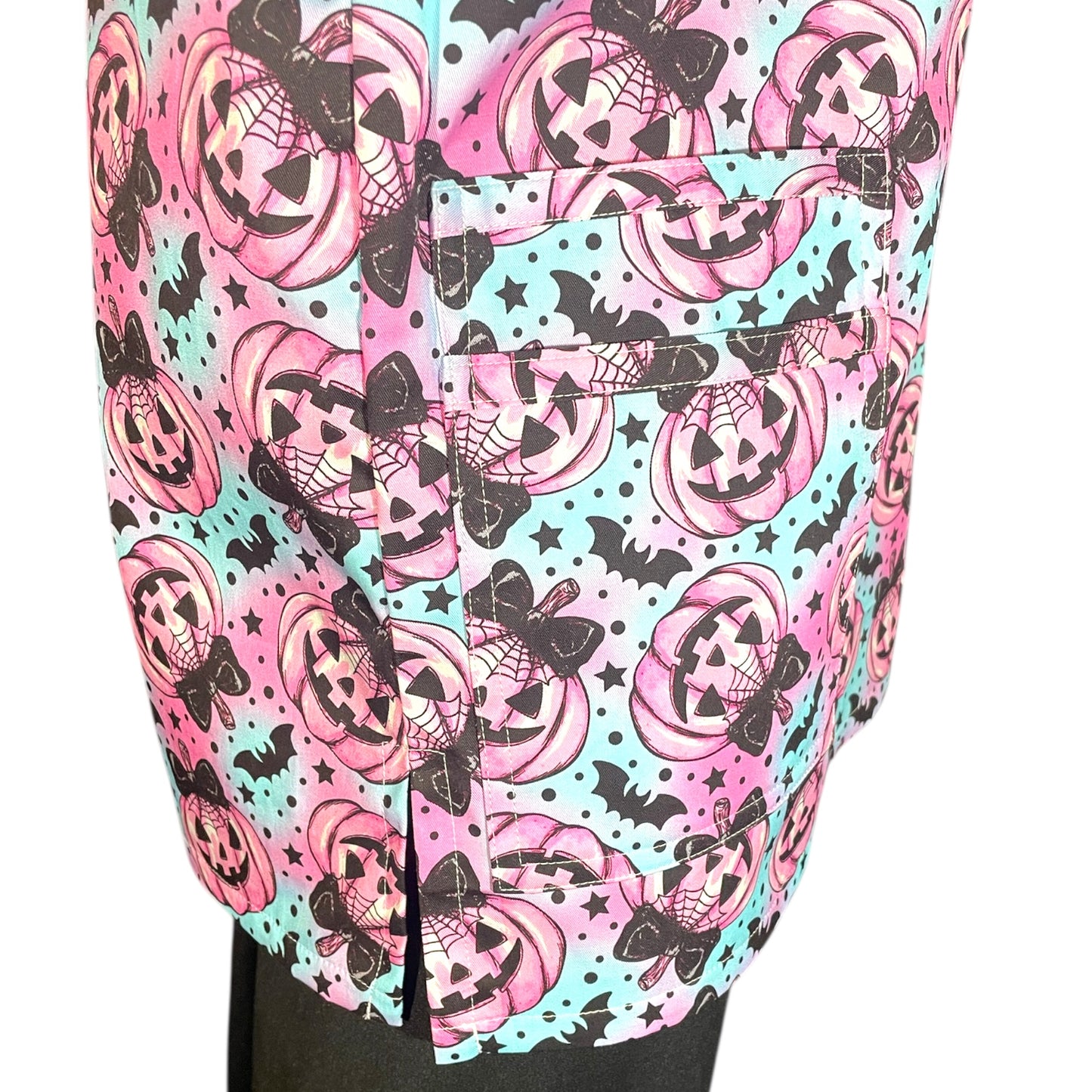 Australian Made Scrub Top- Pink Pumpkins