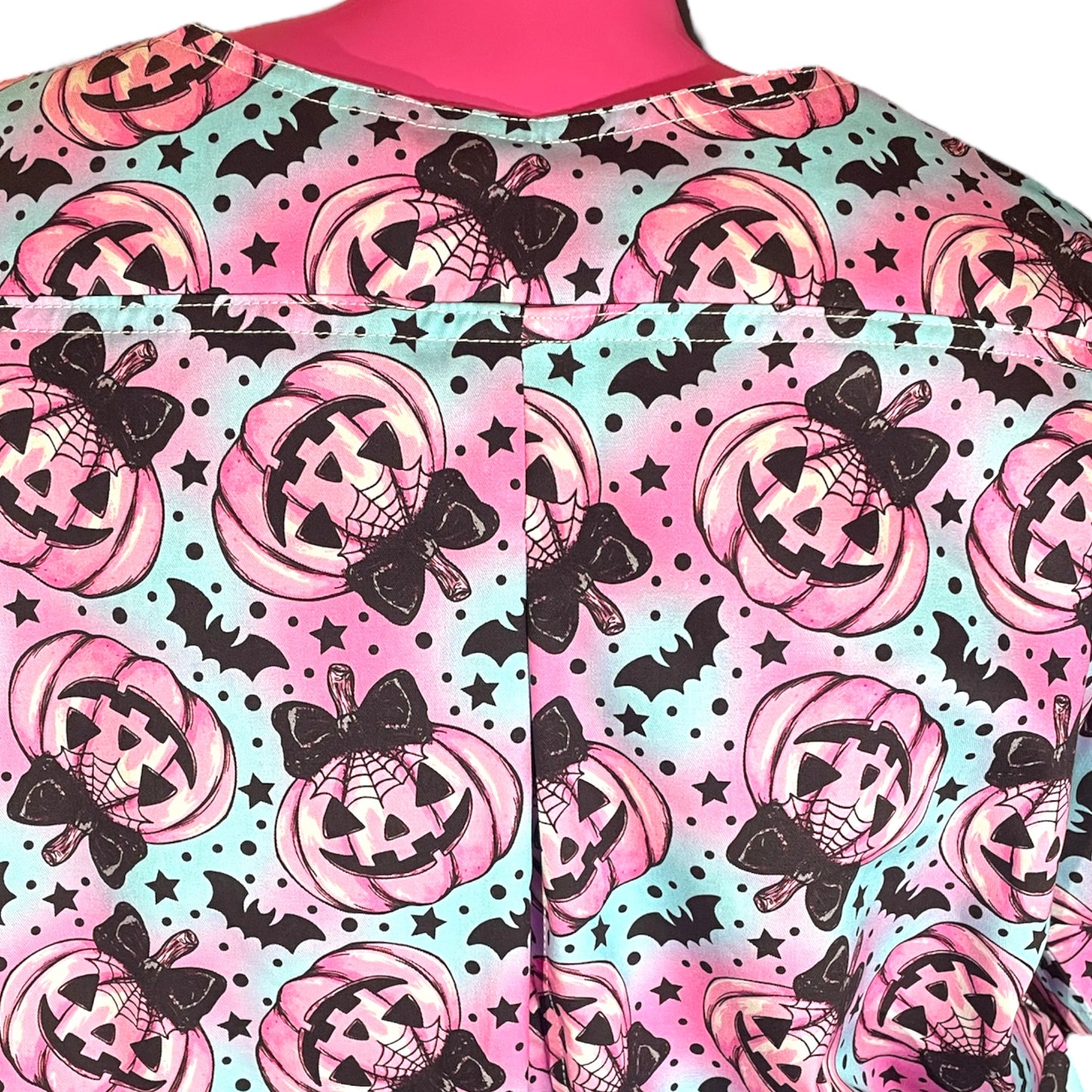 Australian Made Scrub Top- Pink Pumpkins