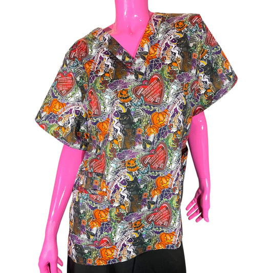 Australian Made Scrub Top- Hocus Pocus