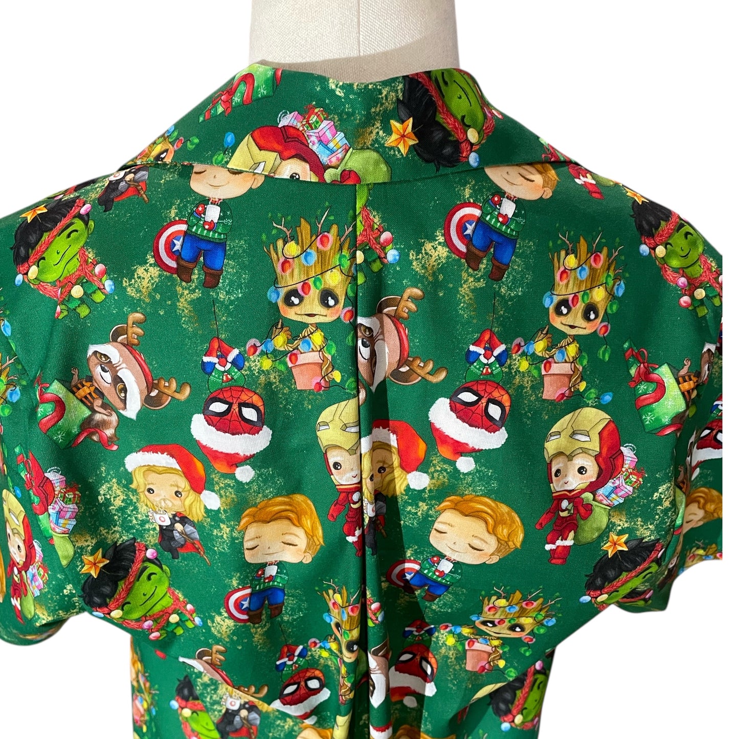 Button Shirt- Christmas Avengers