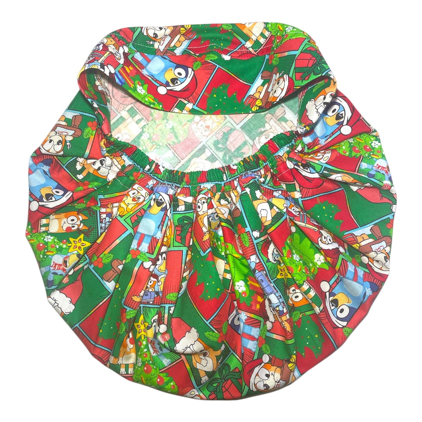 Australian Made Bouffant Style Scrub Cap- Christmas Bluey Patches