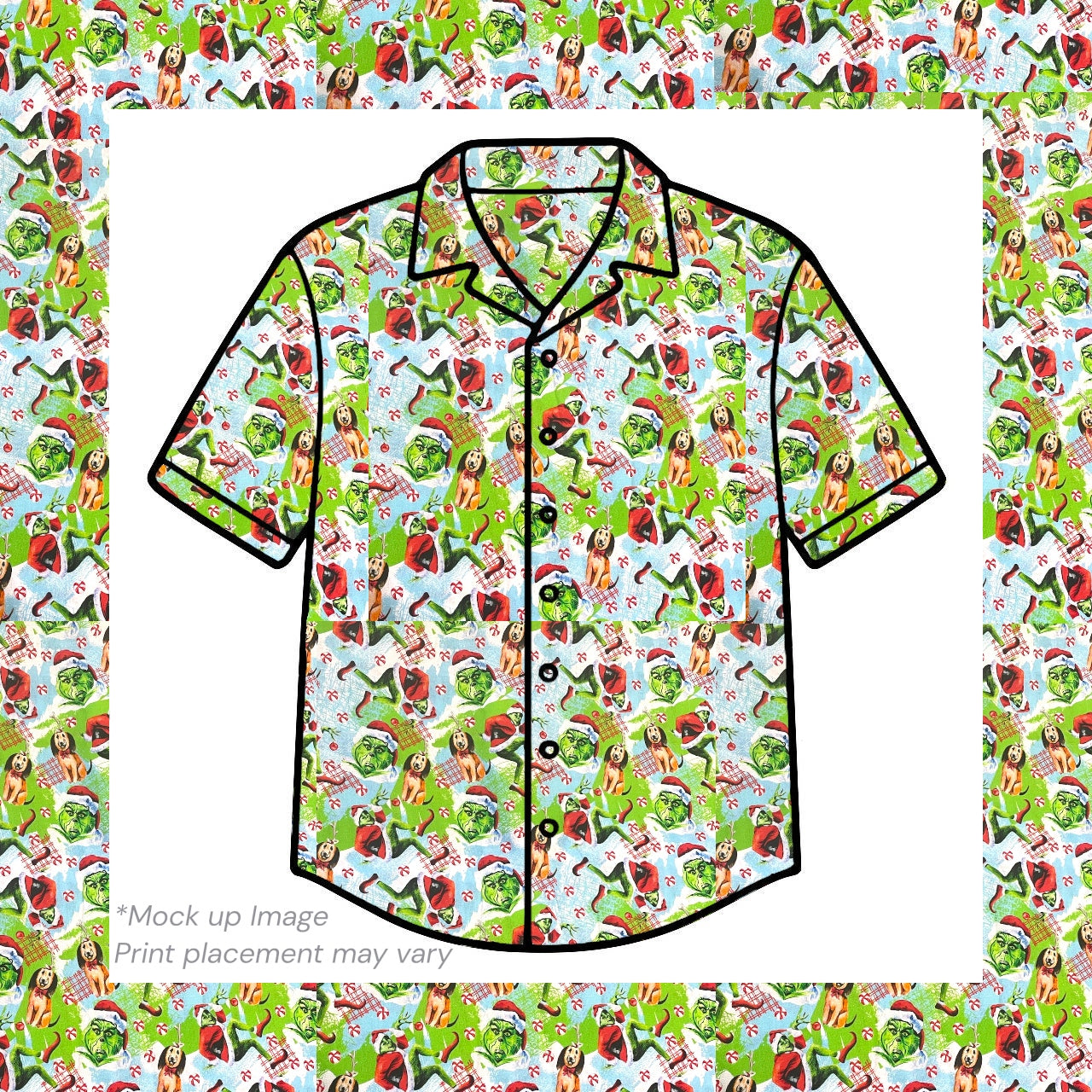 Button Shirt- Grinch and Max