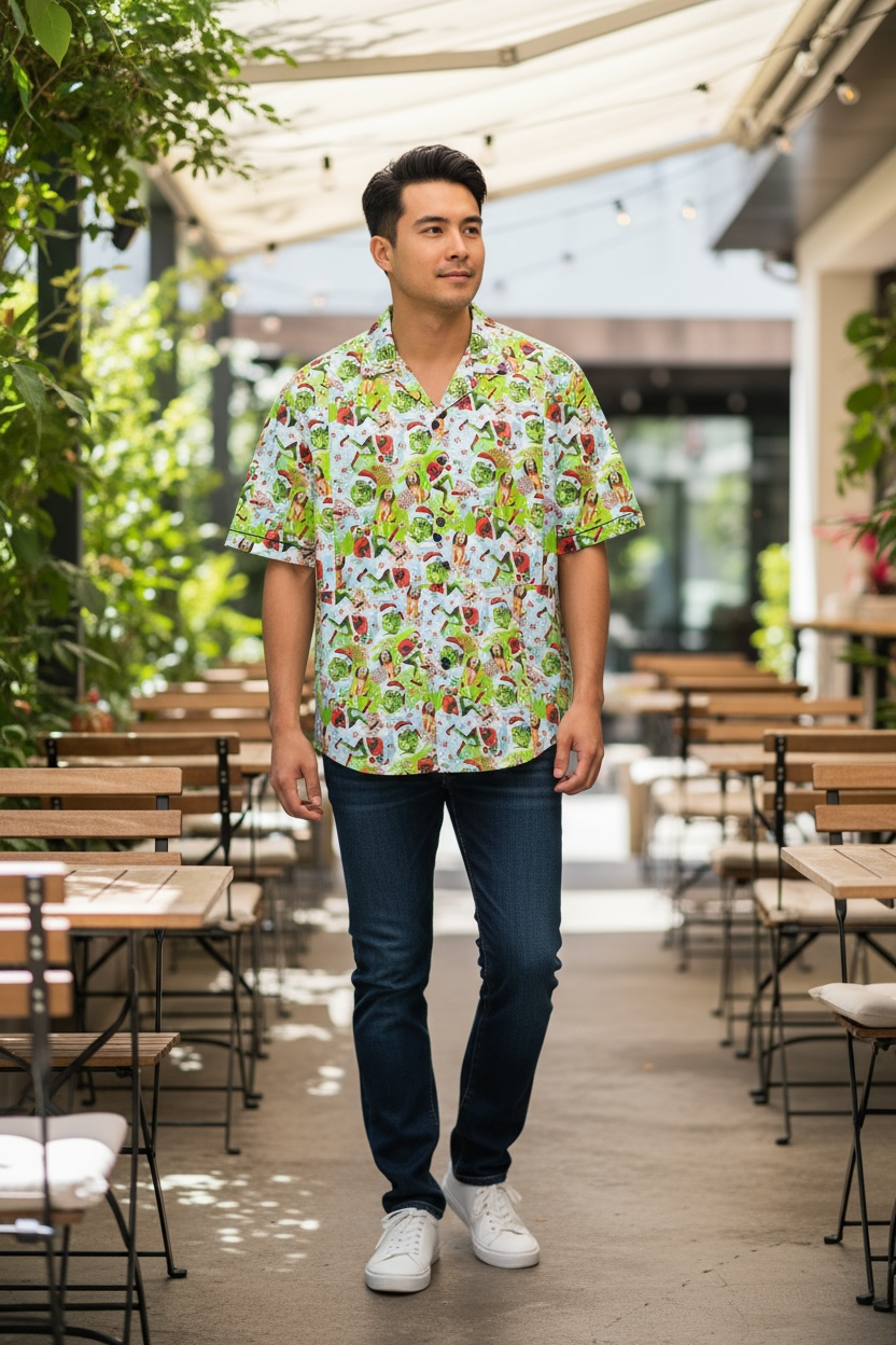 Button Shirt- Grinch and Max