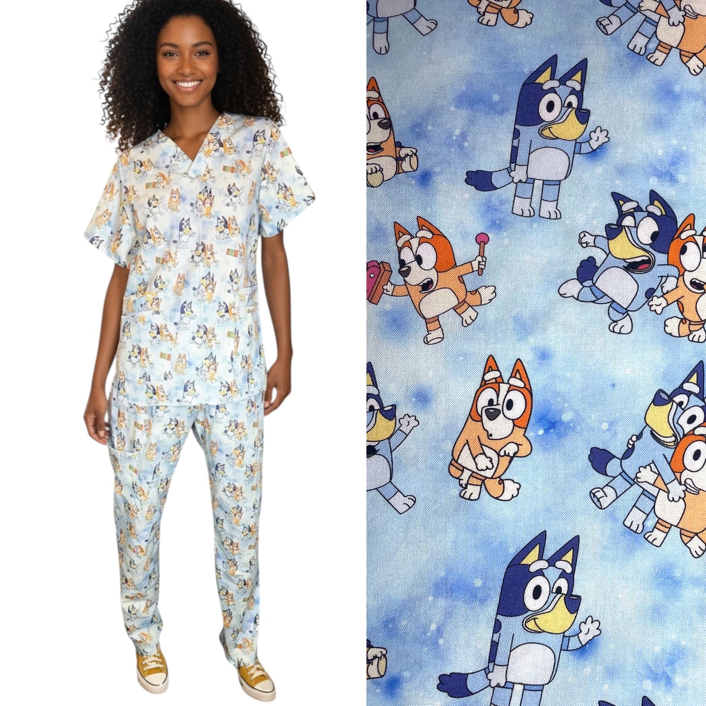 Australian Made Scrub Set- Bluey Playtime