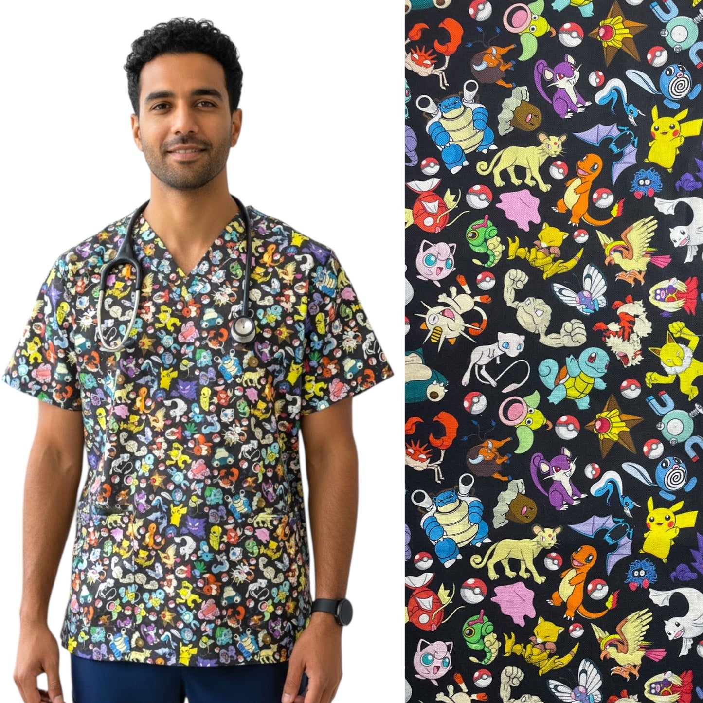 Australian Made Scrub Top- Pokémon OG