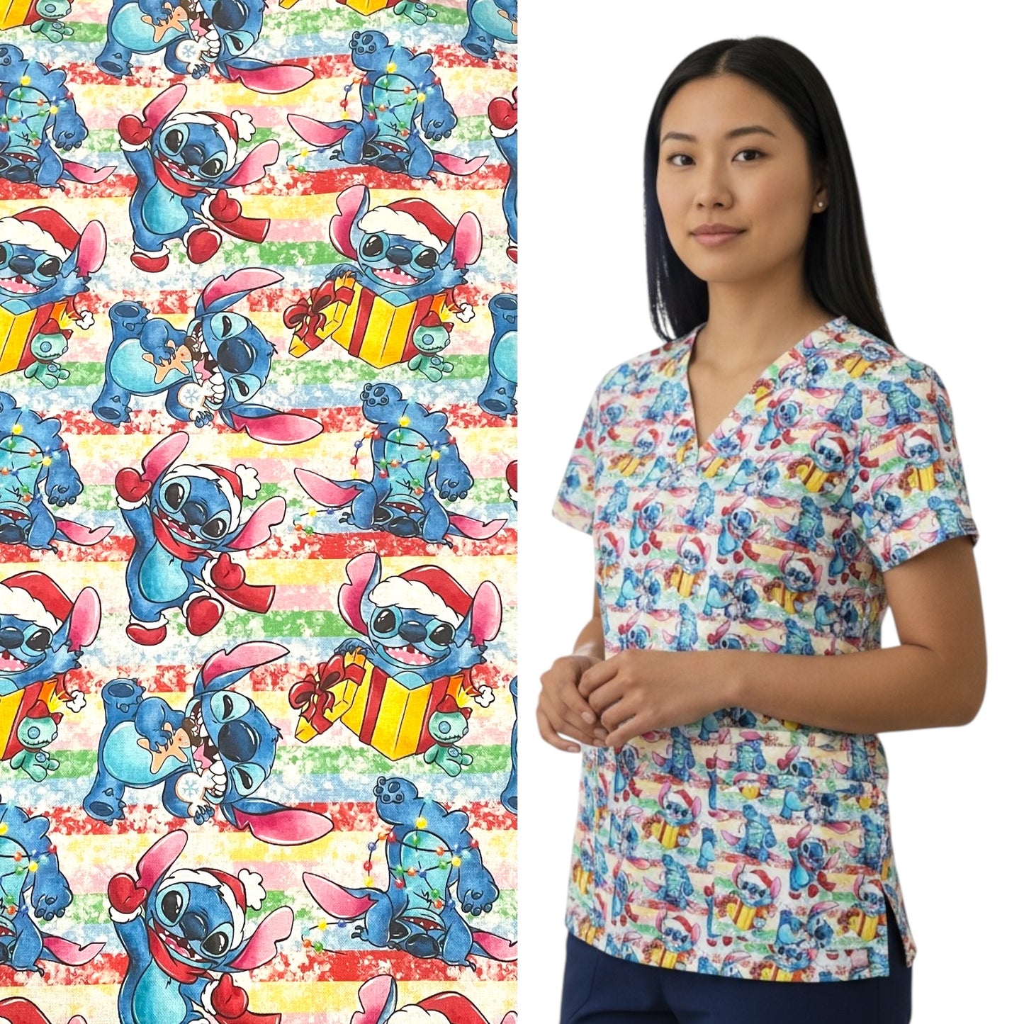 Scrub Top- Stitch Christmas