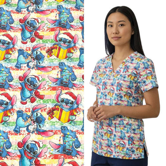 Scrub Top- Stitch Christmas