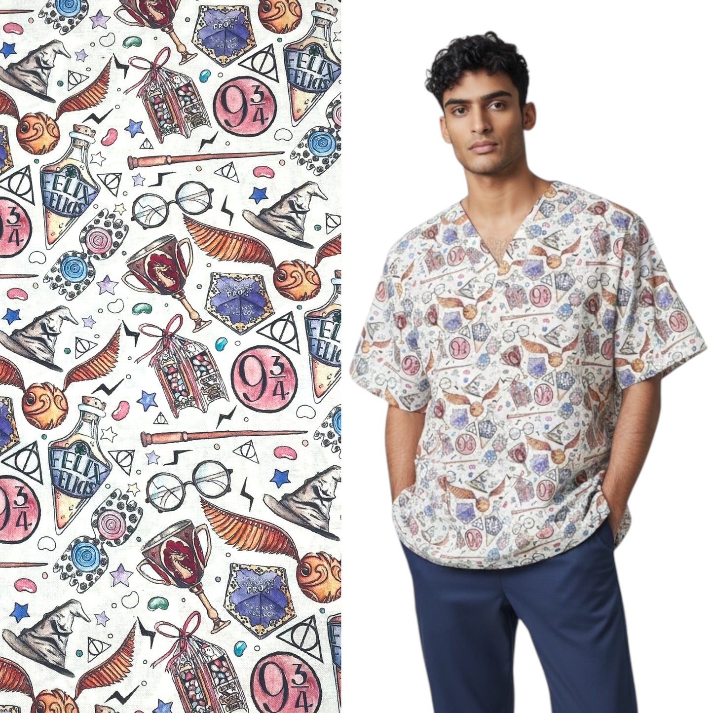 Scrub Top- Potter Icons