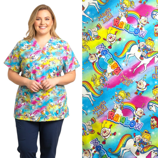 Australian Made Scrub Top- RainbowBrite