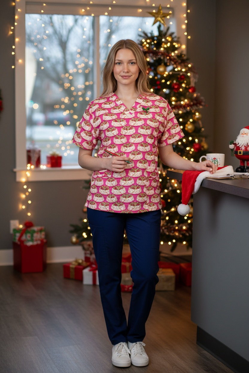 Scrub Top- Pavlova Pink