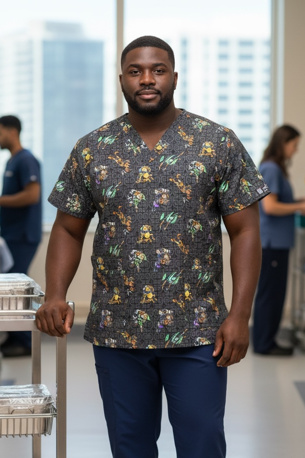 Scrub Top- Zelda and Friends