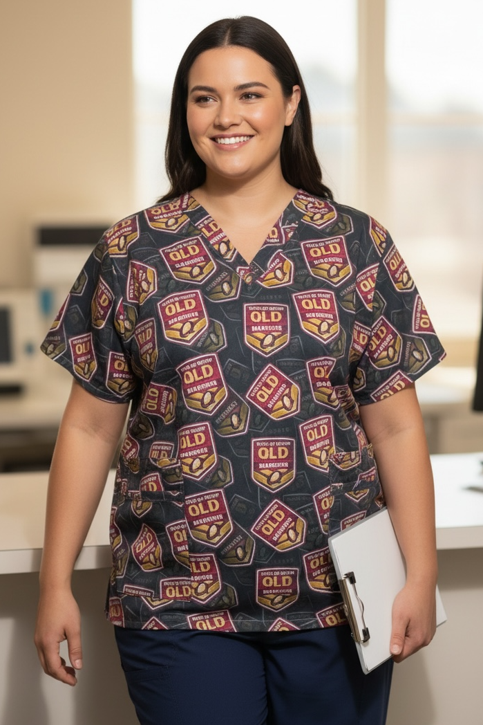 Australian Made Scrub Top- State of Origin QLD