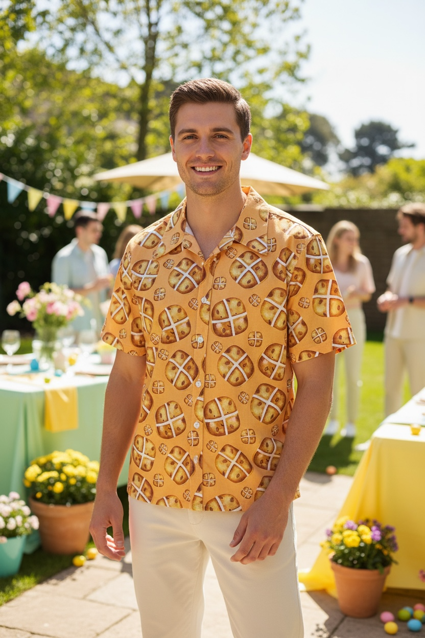 Button Shirt- Hot Cross Buns