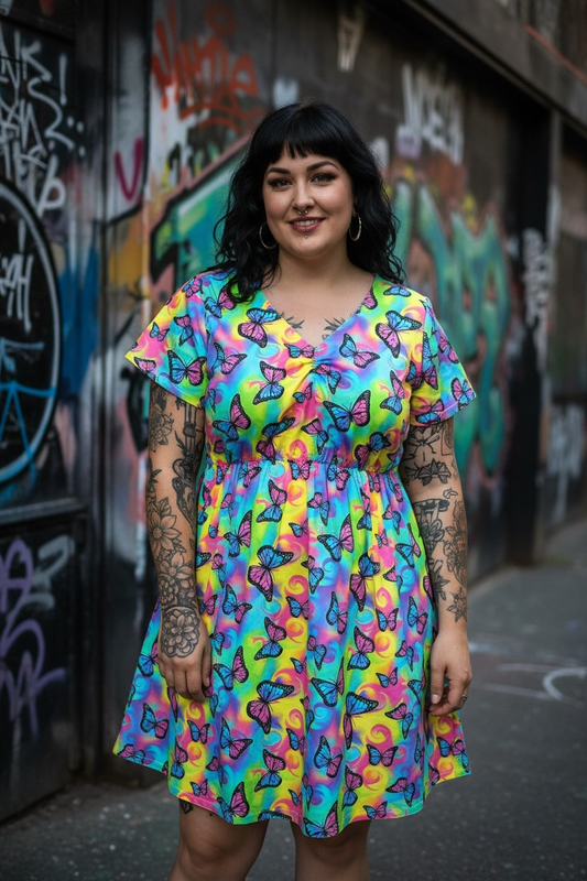 Sweetheart Dress- Rainbow Butterflies