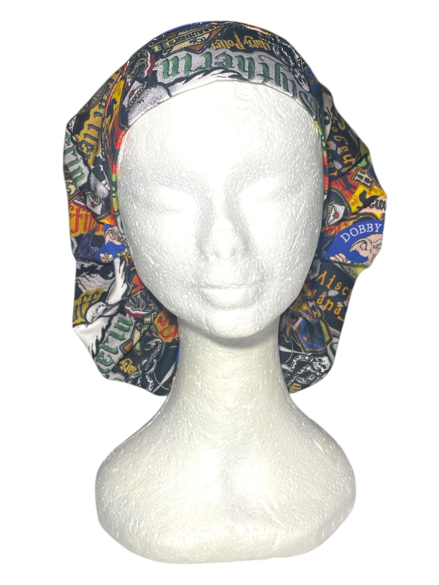 Australian Made Bouffant Style Scrub Cap- Harry Potter Patches
