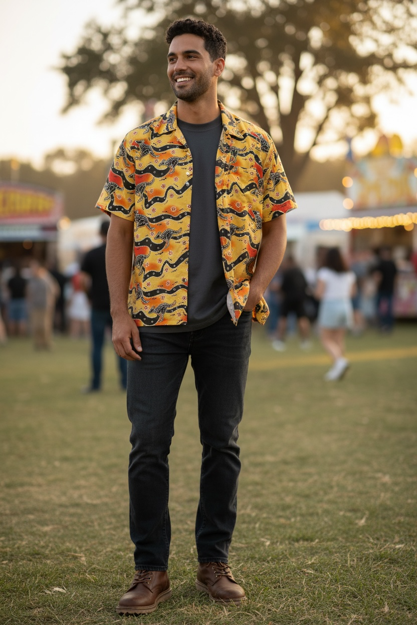 Australian Made Button Shirt- Outback Roos