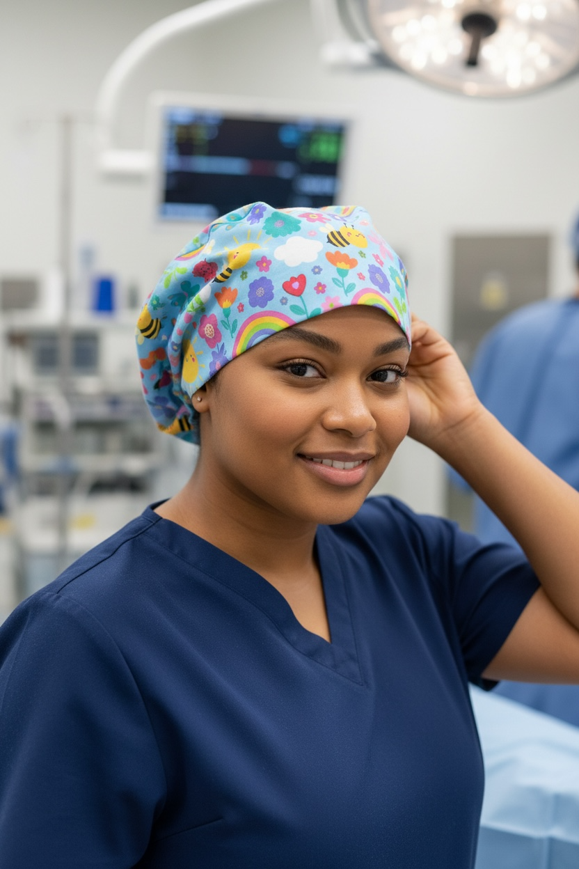 Scrub Cap Bouffant Style- Springtime Fun