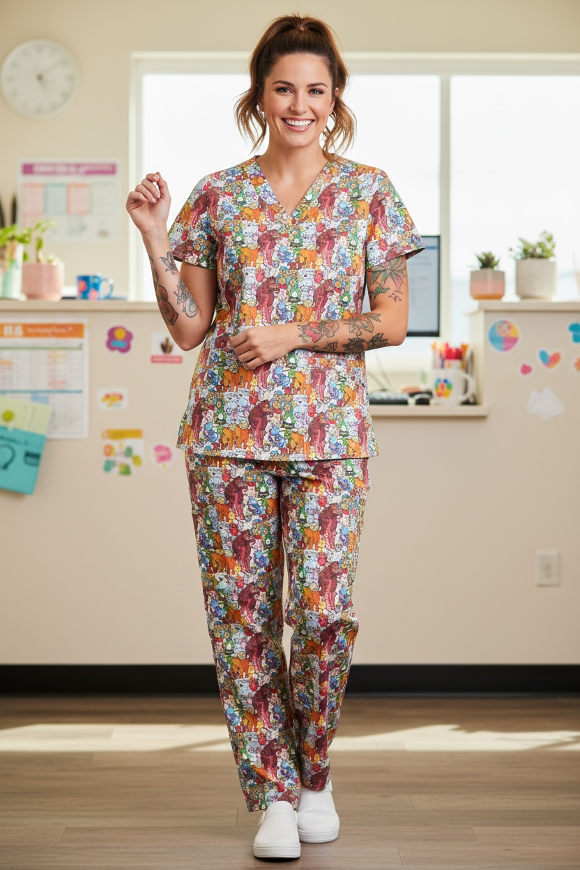 Australian Made Scrub Set- Bookweek Mashup