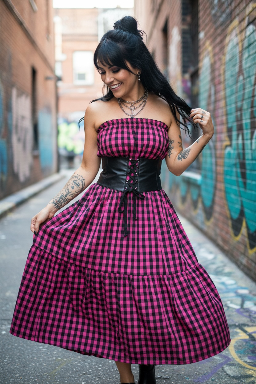 Ascension Maxi Skirt- Pink and Black
