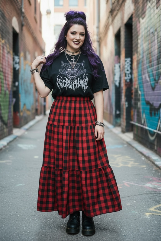 Ascension Maxi Skirt- Red and Black