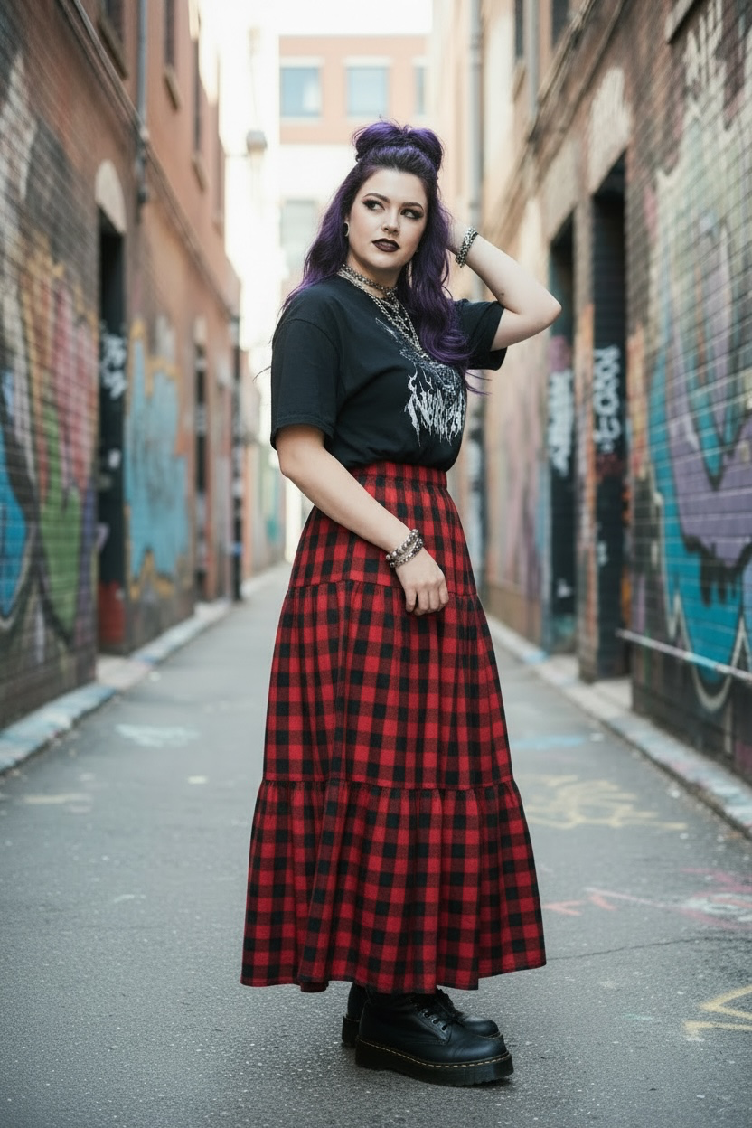 Ascension Maxi Skirt- Red and Black