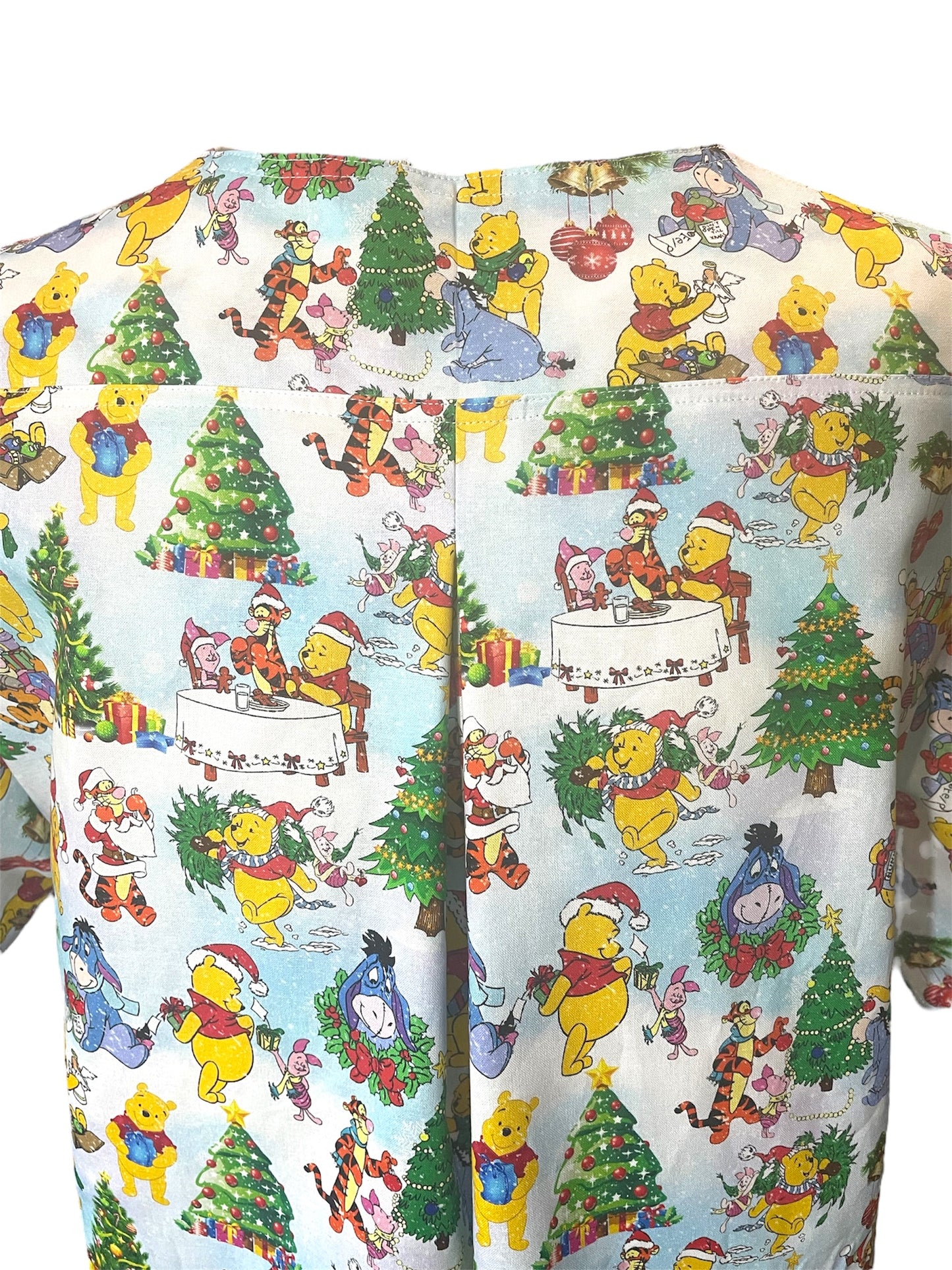 Scrub Top- Christmas Pooh and friends