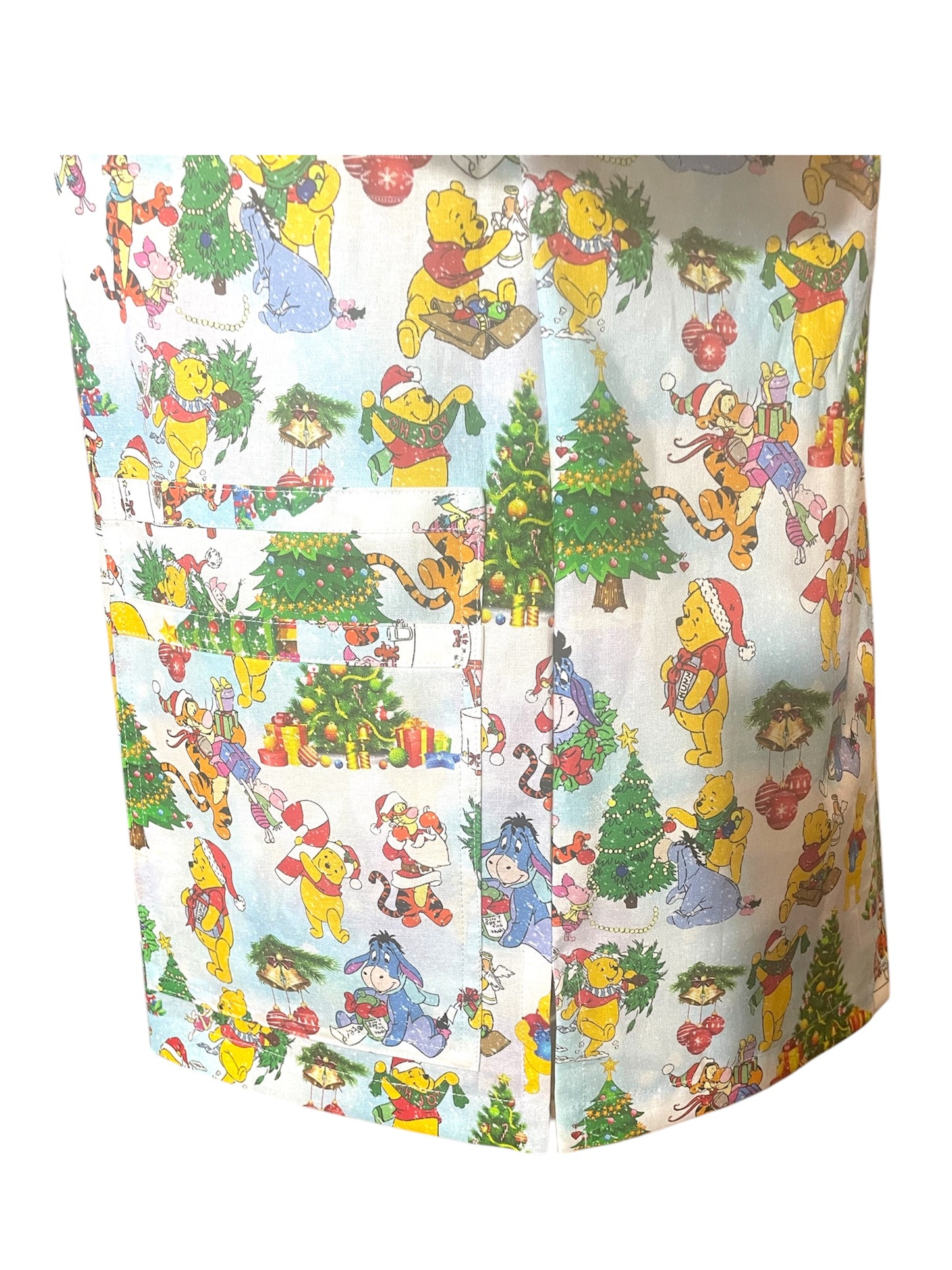 Scrub Top- Christmas Pooh and friends